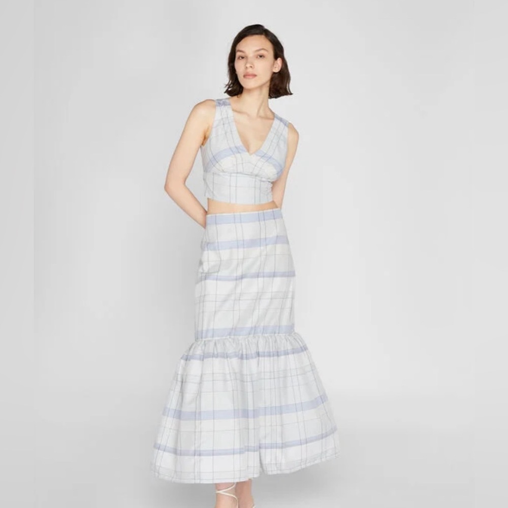 Club Monaco NWT two piece check silk set size 0 XS